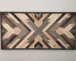 Reclaimed wood ideas for hallway. Reclaimed Wood Wall Art Wood Art Wall Decor Wood Decor Rustic Wood Decor Farmhouse Decor Aztec D Wood Wall Art Reclaimed Wood Wall Art Geometric Wall Art