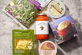 On our site, you'll find vegan receipts, vegan snacks, and vegan ingredients that can be purchased at trader joe's (or variations of their products at other grocery stores). 10 Nights Of Trader Joe S Meal Prep Hacks For Super Easy Dinners Eatingwell