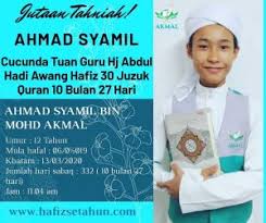 Soal jawab yb dato' seri tuan guru haji abdul hadi awang mahasiswa dan ilmuwan memimpin perpaduan tarikh: Cucunda Dato Sri Tuan Guru Haji Abdul Hadi Awang Berjaya Hafiz 30 Juzuk Al Quran Dalam Tempoh 11 Bulan Www Hafizsetahun Com