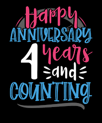 In the united states, the theme is fruit and flowers, representing a relationship in full bloom. Happy Anniversary 4 Years And Counting 4th Anniversary Drawing By Kanig Designs