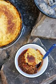 Camp Chili Cornbread Dutch Oven Camping Recipes Campfire Food Food