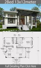 Small house plans | small home designs by max fulbright. One Story House Plan 13x12m With 2 Bedrooms Home Design With Plansearch Story House House Plans 2 Bedroom House Plans