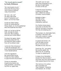 Emily Dickinson S Sic Transit Gloria Mundi Emily Dickinson Poems Poetry