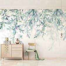 Hanging Tree Leaves Wallpaper Wall Stickers Fresh Spring Etsy Wallpaper Decor Wall Wallpaper Mural Wallpaper