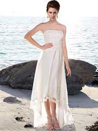 Strapless High Low Beach Wedding Dress Bc721 Chiffon Wedding Dress Beach Casual Wedding Dress Beach Wedding Dress