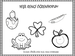 Yesil Renk Okuma Okuma Calismasi Okul Oncesi Calisma Cizelgeleri