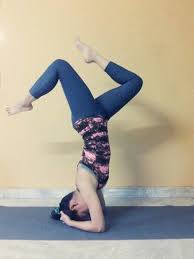 Headstand With Stag Leg Variation Headstand Yoga Headstand Legging