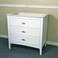 If you're purchasing a vanity without a top, you'll also need to measure for the countertop. The Bella Collection 35 Inch Single Sink White Vanity Base Only