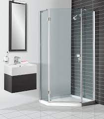 Crosswater Design Plus 900mm Semi Frame Less Pentagon Shower Enclosure Dptsc0900 Shower Cubicles Corner Shower Units Corner Shower
