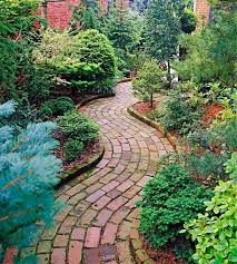 Winding Brick Garden Path Garten Vorgarten Garten Anpflanzen