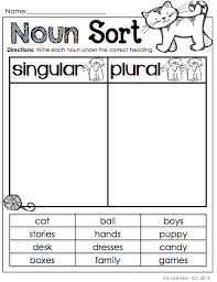 Nouns Singular And Plural Nouns Nouns Worksheet Plurals