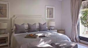 Check spelling or type a new query. Purple And Gray Bedroom With Stools At Foot Of The Bed Transitional Bedroom