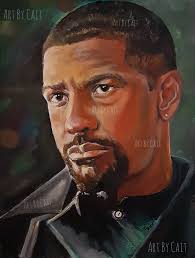 Denzel Washington Painting Original Watercolor Paper