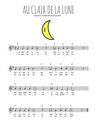 Telechargez La Partition Gratuite De La Chanson Au Clair De La Lune Comptine Traditionnelle Franca Partitions Clarinette Chansons Pour Enfants Chanson Guitare