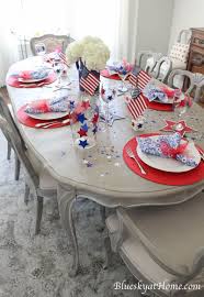 Red White And Blue Tablescape For The 4th Of July Bluesky At Home Table Top Design Pretty Tables Cool Tables