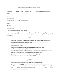 Contoh Surat Perjanjian Kerjasama Usaha Bersama Doc Kumpulan Surat Penting