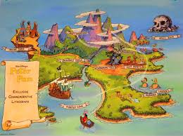 Neverland Lithograph Neverland Map Peter Pan Disney Peter Pan