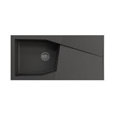 269 Evier A Encastrer Granit Et Resine Noir Lazio 1 Bac Avec Egouttoir Evier Evier Cuisine Egouttoir
