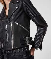 Allsaints Us Womens Estella Leather Biker Jacket Black Biker Jacket Leather Jackets Women Leather Jacket