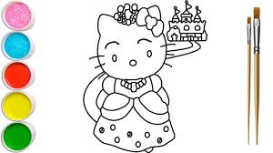 In this post you will find hello kitty coloring pages, but if you want search more Hello Kitty Princess Coloring Pages For Kids Hello Kitty Princess Painting For Kids Learn Colors Youtube