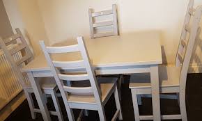 Pine Table And Chairs Painted In Light Grey Pine Dining Chairs Dining Table Upcycle Pine Table And Chairs