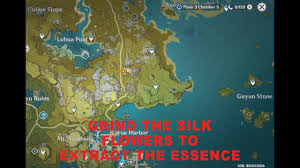 There are some locations where you can find this flower and farm it. Grind The Silk Flowers To Extract The Essence Genshin Impact Youtube
