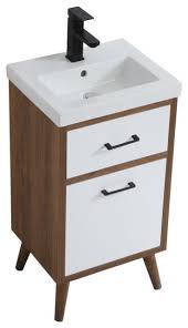 18 in bathroom vanity with sink. Elegant Decor Boise 18 Porcelain Top Bathroom Vanity In Matte White Midcentury Bathroom Vanities And Sink Consoles By Fratantoni Lifestyles Houzz