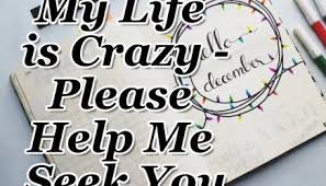 Day 9 God My Life Is Crazy Please Help Me Seek You First Crazy Life Please Help Me Help Me