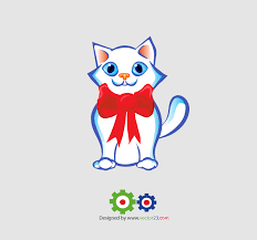 Vektorel Sevimli Beyaz Kedi Cizimi Ucretsiz Vektorel Cizim Tasarmlar