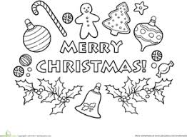 Top 25 christmas coloring pages for preschoolers: Merry Christmas Worksheet Education Com