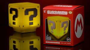 Super Mario Mini Question Block Light Paladone Youtube Lamp resembles the iconic question mark block from.