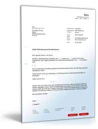 Musterbrief als pdf & doc herunterladen und beliebig oft verwenden. Letzte Aufforderung Zur Nachbesserung Muster Zum Download