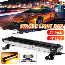 12v 42 Led Amber Double Side Traffic Advisor Strobe Flash Light Bar Car Roof Emergency Light Magnetic 7 Flashing Pattern Signal Lamp Aliexpress