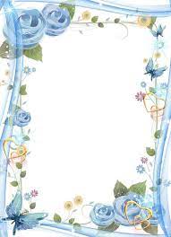 Floral Photo Frame With Hearts And Butterflies Flower Frame Floral Photo Clip Art Borders