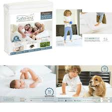 Saferest premium waterproof mattress protector video saferest breathable membrane allows air vapors to circulate, but repels liquids protects against allergens, dust mites, bacteria, perspiration, urine and fluids hypoallergenic cotton terry surface naturally absorbs moisture Saferest Tamano Completo Protector De Colchon Impermeable Premium Vinilo Hipoalergenico Ebay