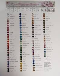 Swarovski Rhinestones Color Chart