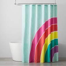 Honest consumer review on kids shower curtains. Rainbow Shower Curtain Pillowfort Target