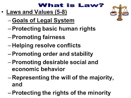 Laws And Values 5 8 Goals Of Legal System Protecting Basic Human Rights Promoting Fairness Helping Resolve Conflicts Promoting Order And Stability Ppt Download