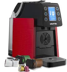 Gourmia Gcm5100 One Touch Multi Capsule Coffee Machine Compatible With Nespresso And K Cup Pods Adjustable Temperature Cup Size Digital Display Demi Shot
