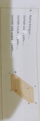 Titik hasil pertemuan rusuk yang berjumlah tiga atau lebih. 2 Nama Bangun Jumlah Sisi Yaitu Jumlah Rusuk Yaitu Brainly Co Id