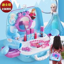 Disney Makeup Toy Frozen Makeup Backpack Dressing Table Elsa Cosmetic Case Girl Play House Makeup Toy Christmas Present Makeup Toys Kids Birthday Gifts Frozen Toys