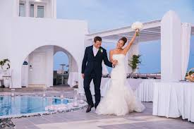 Couple Entrance Wedding At Rocabella Santorini Santorini Wedding Santorini Wedding Venue Wedding Photo Inspiration