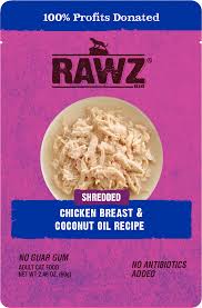 Our cats have been on a healthy diet of this food for about a year now and couldn't be happier with the product. Shredded Chicken And Coconut Oil Cat Food Rawz
