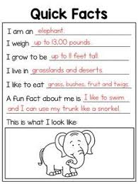 Animal Reports Quick Facts Blank For All Research Projects Print N Go Elephant Facts For Kids Animal Report Animal Facts For Kids