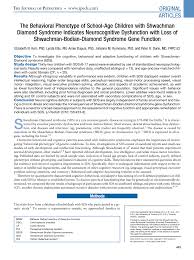 Symptoms include the inability to digest food due to missing digestive. Pdf The Behavioral Phenotype Of School Age Children With Shwachman Diamond Syndrome Indicates Neurocognitive Dysfunction With Loss Of Shwachman Bodian Diamond Syndrome Gene Function