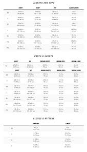 size charts