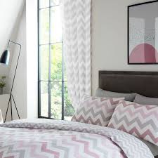 Transparent dark grey curtains cream curtain with horizontal pattern on top classic tray style of white ceiling pink and white bed curtains dark wood. Metro Geometric Chevron Grey White Lined Curtains Bedroom 54 137cm Ebay