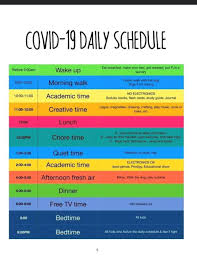 A list of planned activities or things to be done showing the times or dates when they are…. Creating A Daily Schedule In The Midst Of The Coronavirus Pandemic Calendar