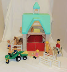 Make Offer Rare Vintage Little Tikes Dollhouse Stable Horses Jockey People Tractor Farmer Dad Little Little Tikes Loving Family Dollhouse Dollhouse Family