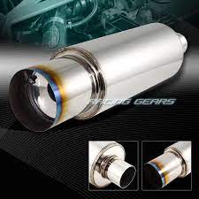 Universal 4 Burnt Tip 2 5 Inlet T 304 Stainless Steel Weld On Exhaust Muffler Stainless Steel Welding Muffler Stainless